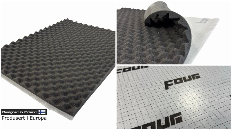 FOUR S2 WaveFlex 15 MM 50x37cm, 1,85m2 - 10 stk 15mm matter på 50 x 37cm = 1.85m²