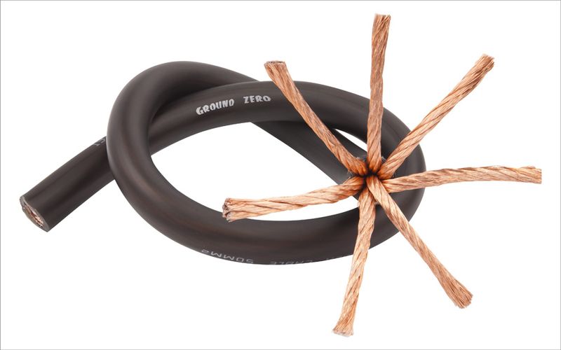 10mm2. Ground Zero strømkabel - Gul - Meterpris. 